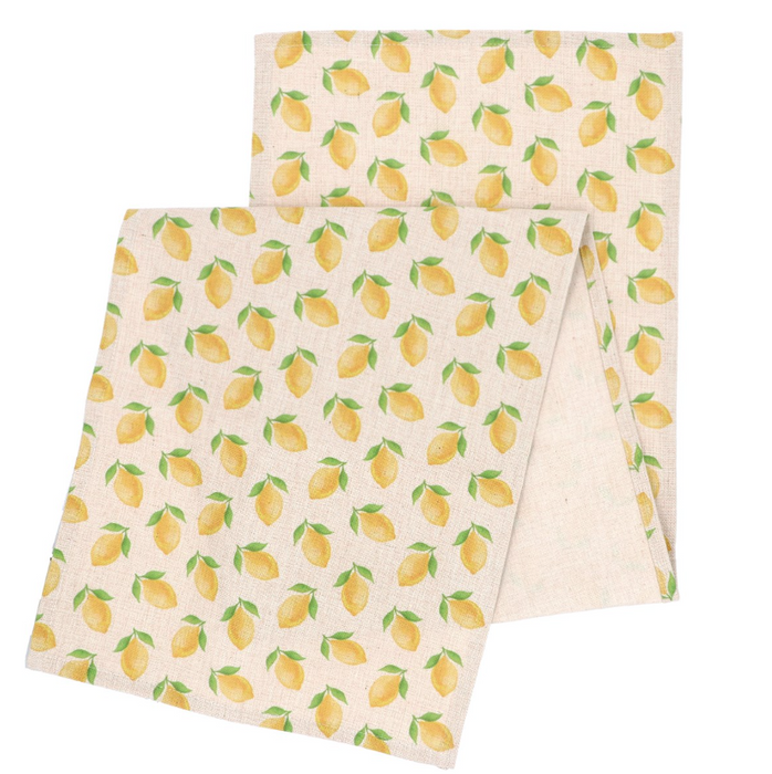 Gisela Graham Lemons Fabric Table Runner 140cm