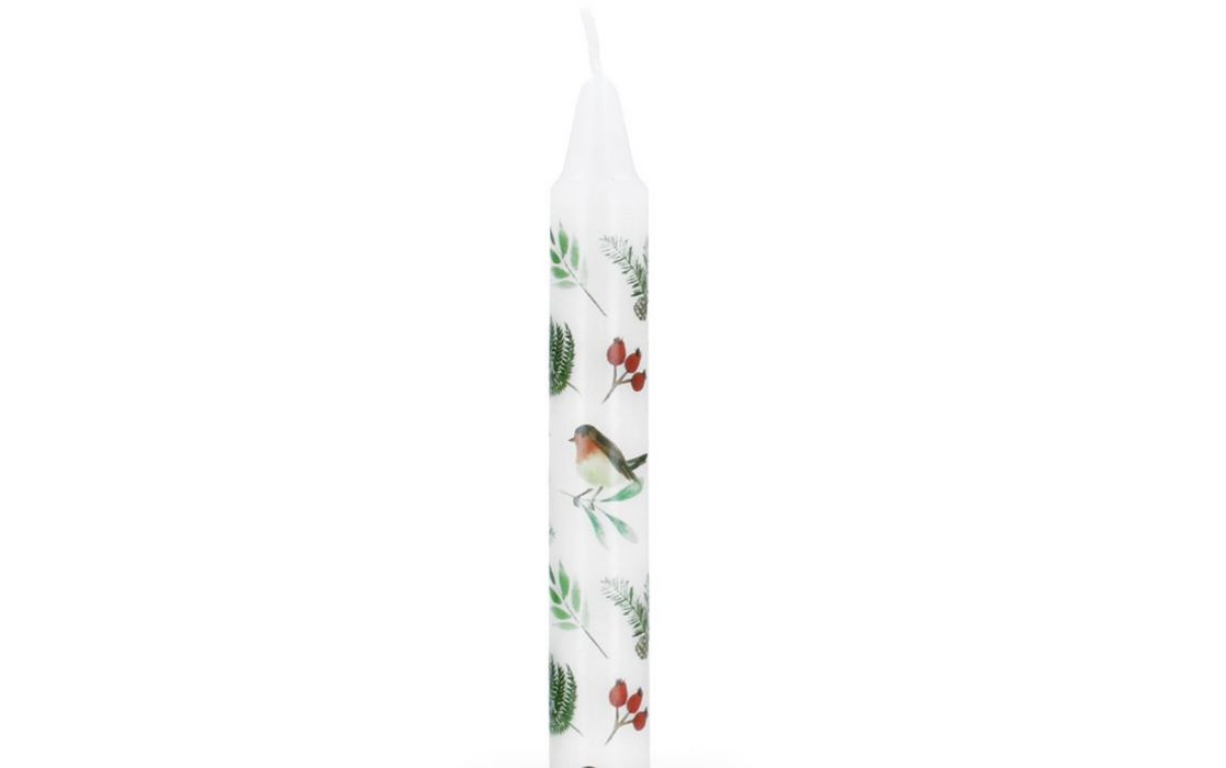 Gisela Graham Robin/Rosehip Taper Candle