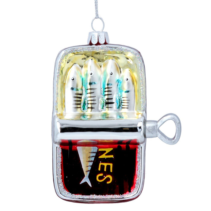 Gisela Graham Tin of Sardines Glass Decoration
