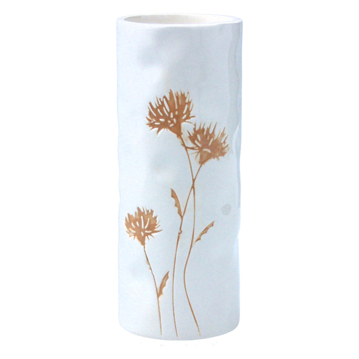 Gisela Graham White Cornflowers Ceramic Vase 19.7cm