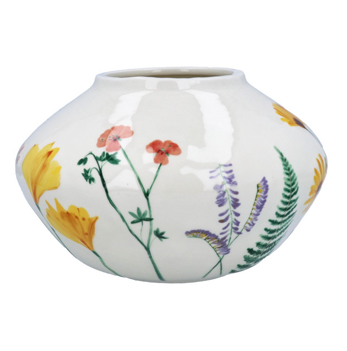 Gisela Graham Bowl Shaped Floral Ceramic Vase 13.5cm