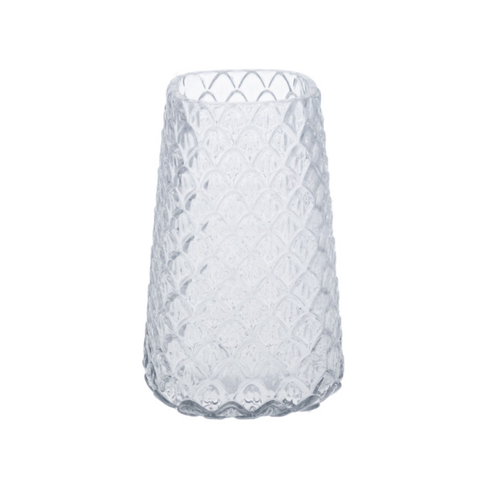 Gisela Graham Clear Scale Glass Vase 18cm