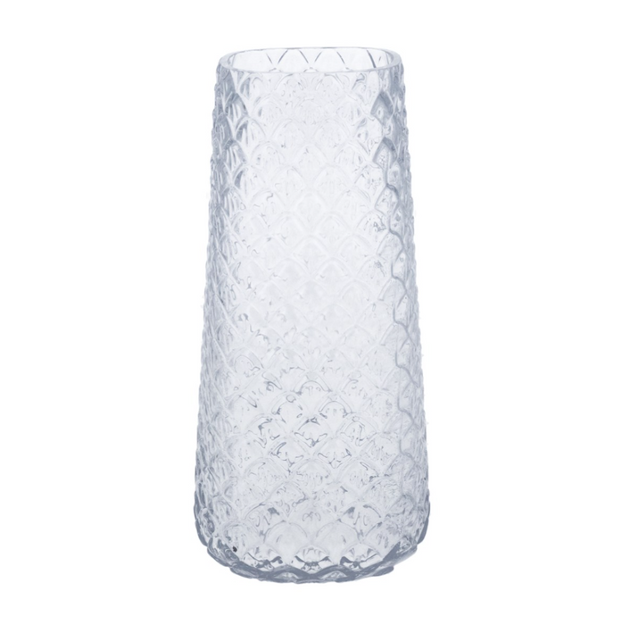 Gisela Graham Clear Scale Glass Vase 28cm