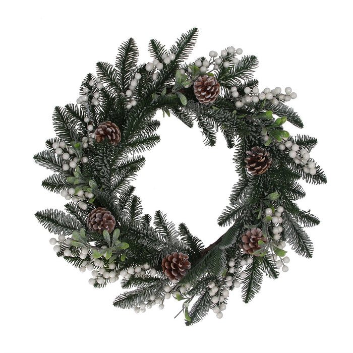 Gisela Graham Fir & White Berry Cone Wreath