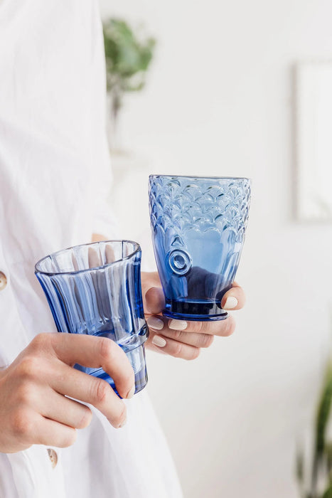 Fish Stacking Glasses – Blue Set Of 4