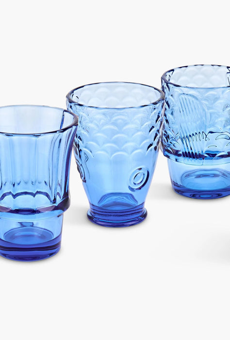 Fish Stacking Glasses – Blue Set Of 4
