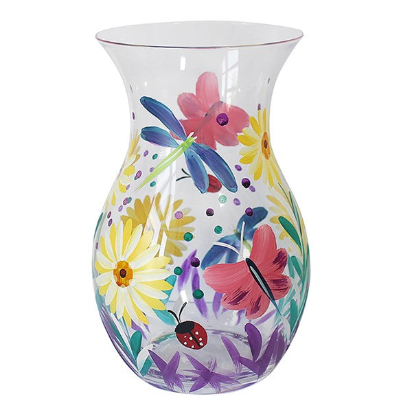 Flower Vase Glass Cottage Garden