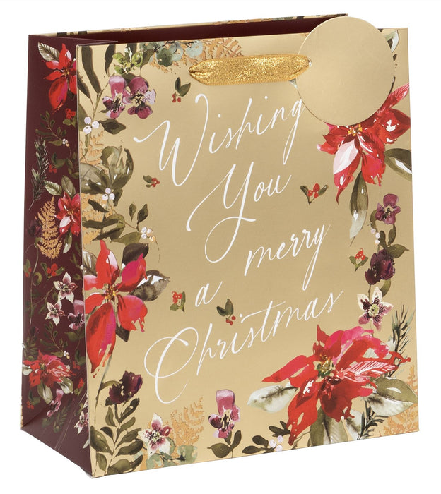 Glick Christmas Festive Floral Medium Gift Bag
