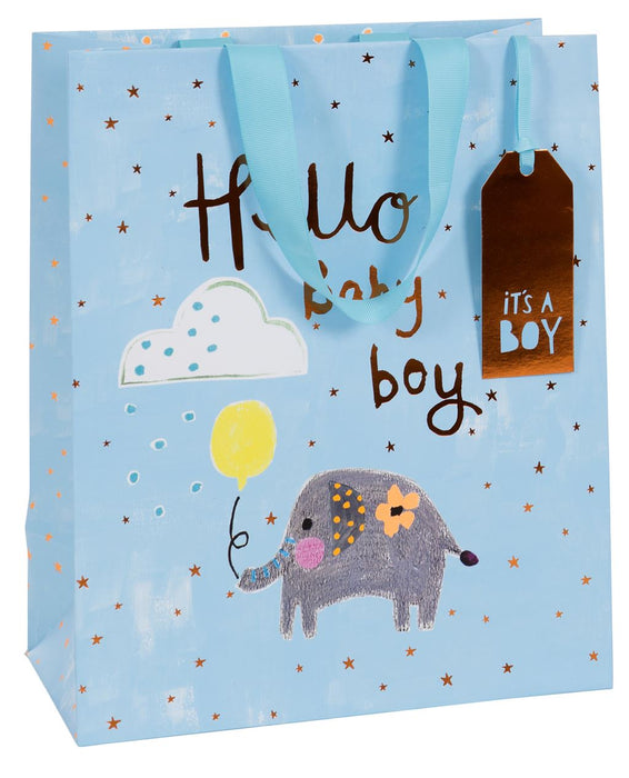 Glick Hello Baby Boy Medium Blue Gift Bag