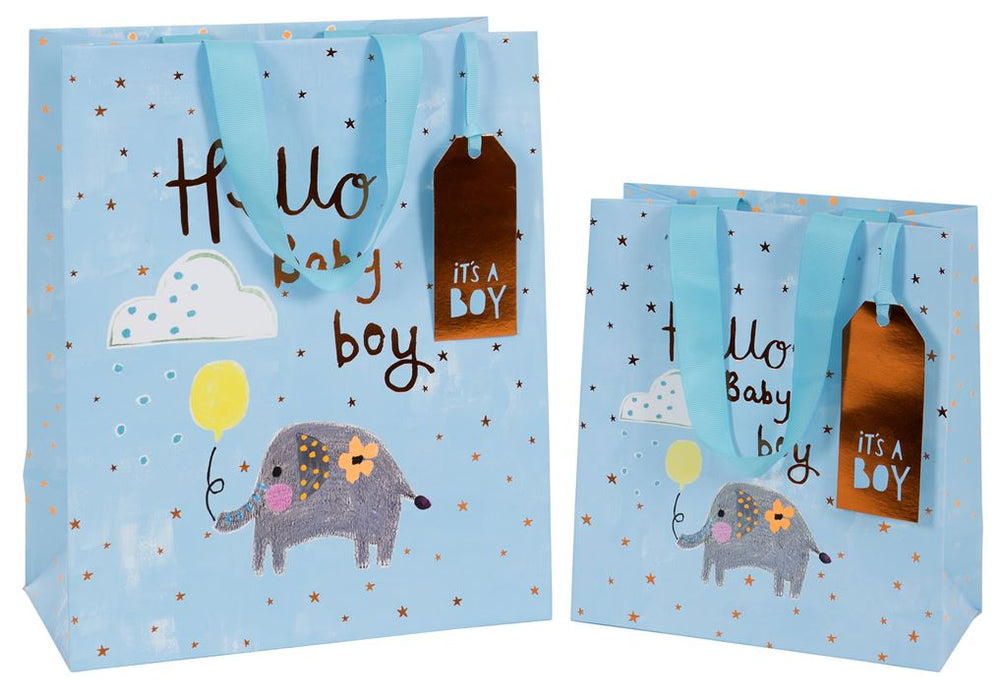 Glick Hello Baby Boy Large Blue Gift Bag