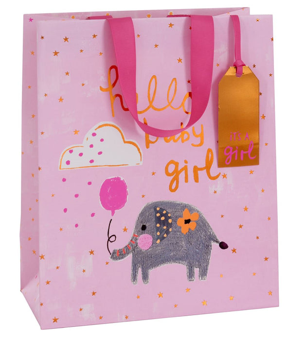 Glick Hello Baby Girl Medium Pink Gift Bag