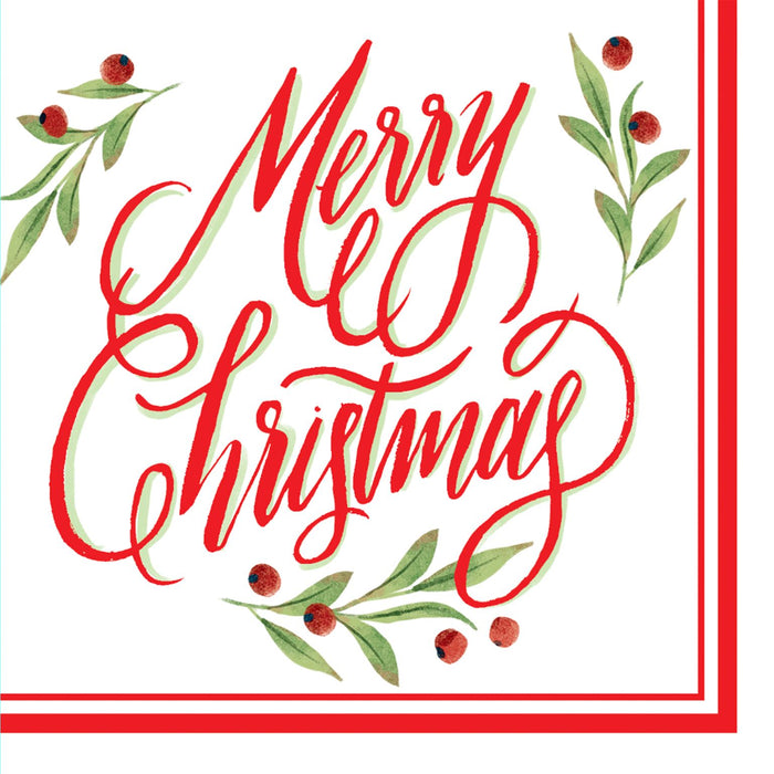 Glick Merry Christmas Rouge Festive Napkins