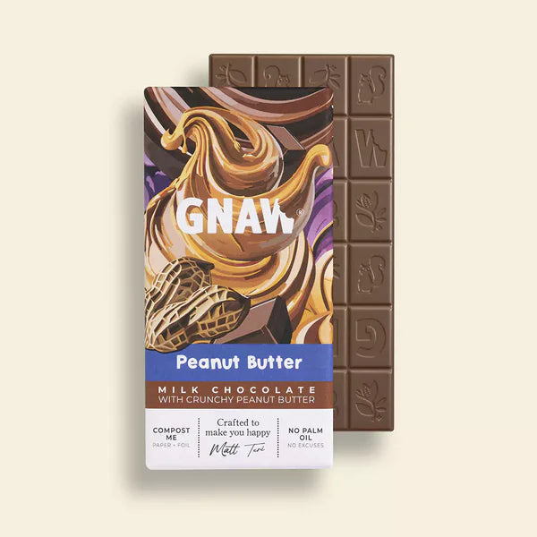 Gnaw Peanut Butter Flavour Milk Chocolate Bar