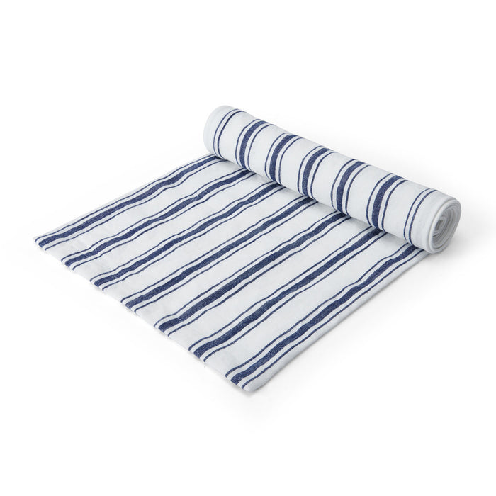 Mikasa Navy Stripe Linen-Blend Table Runner