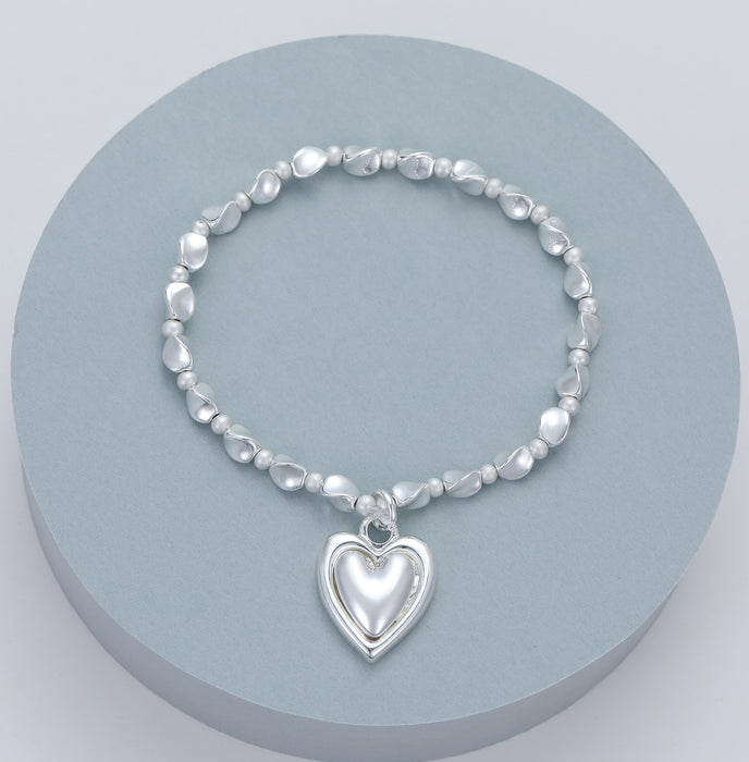 Gracee Jewellery Heart Twisted Bead Bracelet