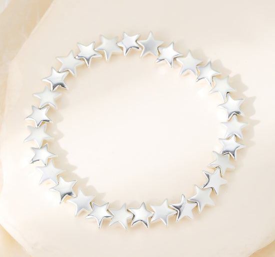 Gracee Jewellery Short Star Silver Bracelet