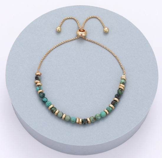 Gracee Jewellery Beaded Chain Gold Bracelet