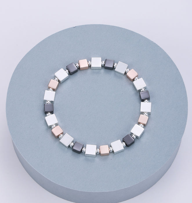 Gracee Jewellery Geometric Silver Bracelet