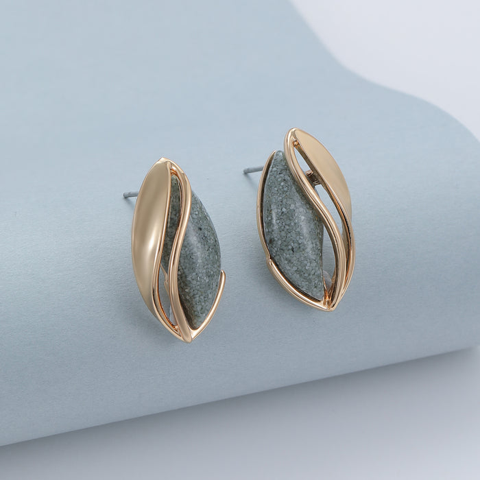 Gracee Jewellery Coffee Bean Gold Stud Earrings