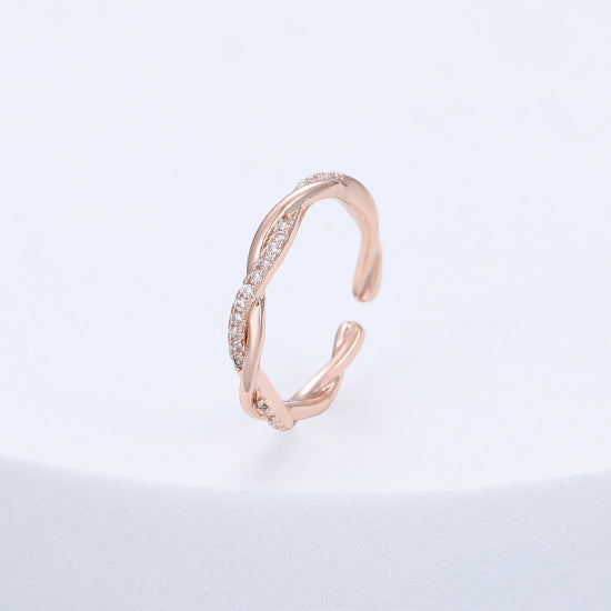 Gracee Jewellery Twisted Crystal Rose Gold Ring