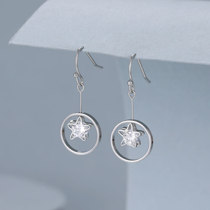 Gracee Jewellery Silver Flower And Crystal Hoop Earrings