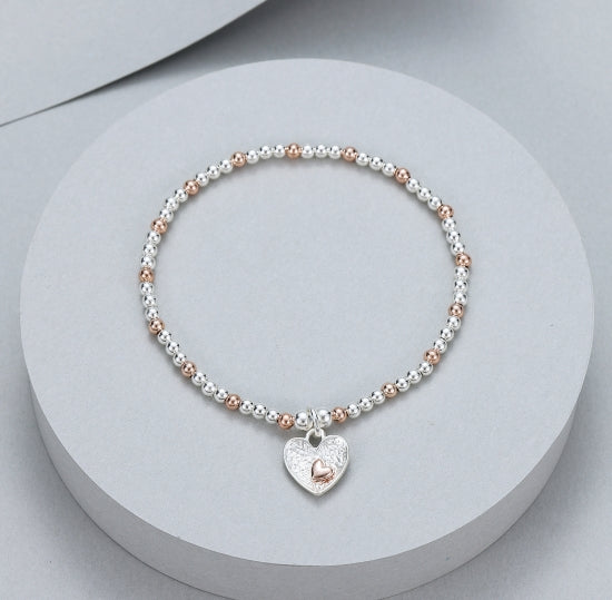 Gracee Jewellery Rose Gold Double Hearts Bracelet