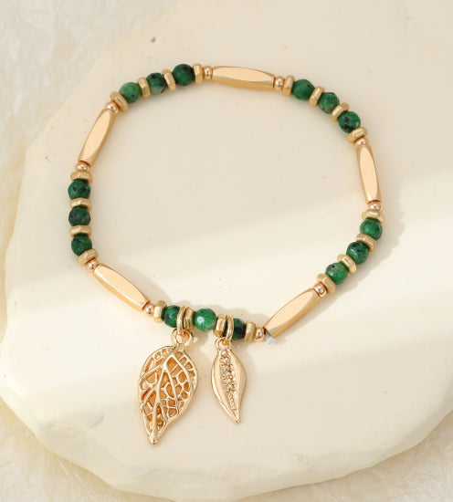 Gracee Jewellery Gold Leaves Multi-Coloured Bracelet