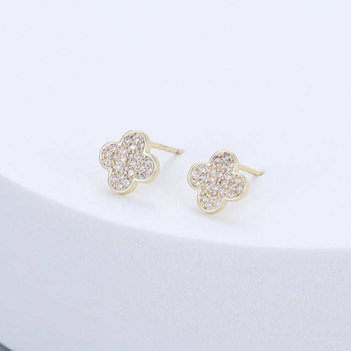 Gracee Jewellery Gold Crystal Clover Shape Earrings