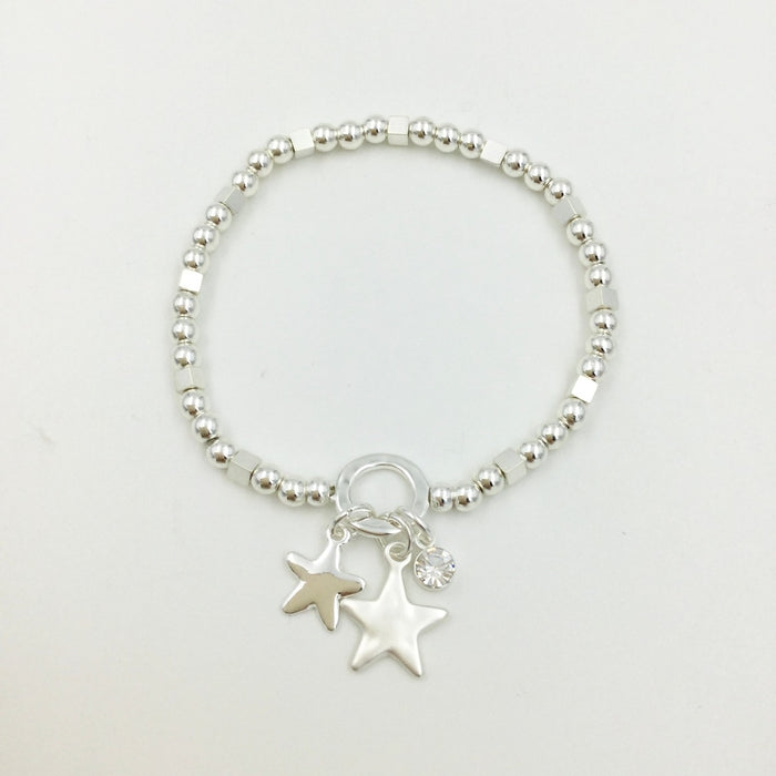 Gracee Jewellery Beaded Star Silver Bracelet