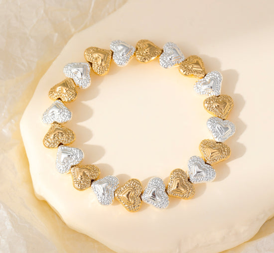 Gracee Jewellery Gold & Silver Heart Bracelet