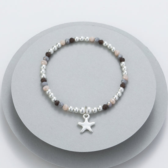 Gracee Jewellery Beaded Star Silver Bracelet