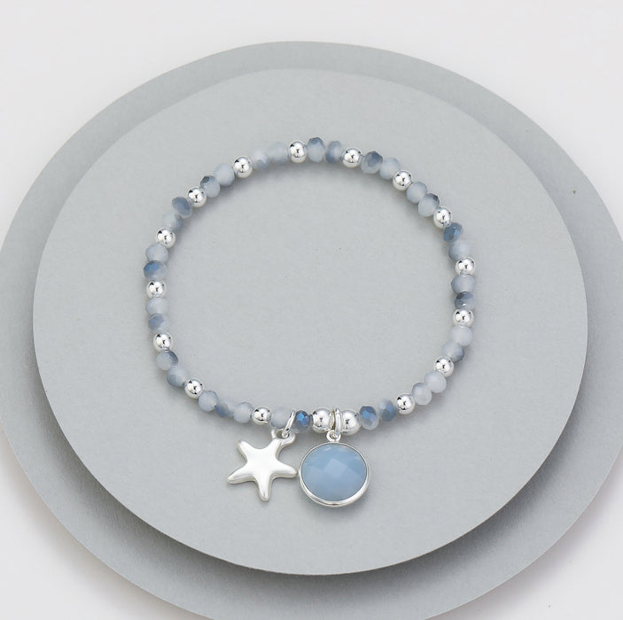 Gracee Jewellery Multicoloured Beaded Star Silver Bracelet