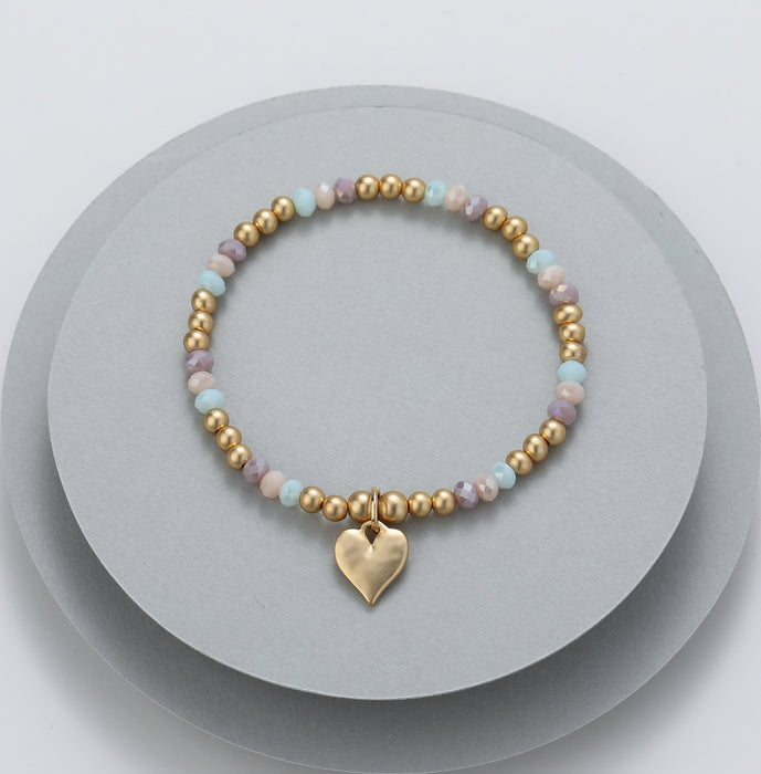 Gracee Jewellery Beaded Heart Gold Bracelet