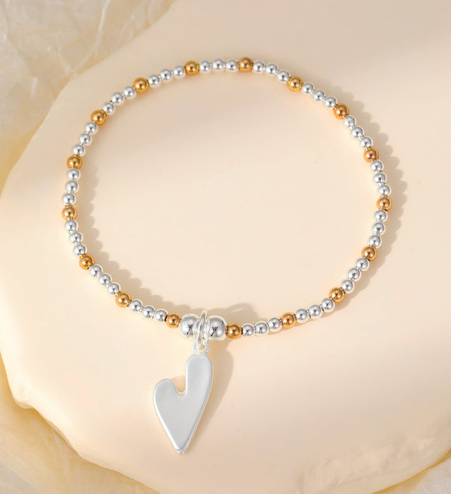 Gracee Jewellery Gold & Silver Beaded Heart Bracelet