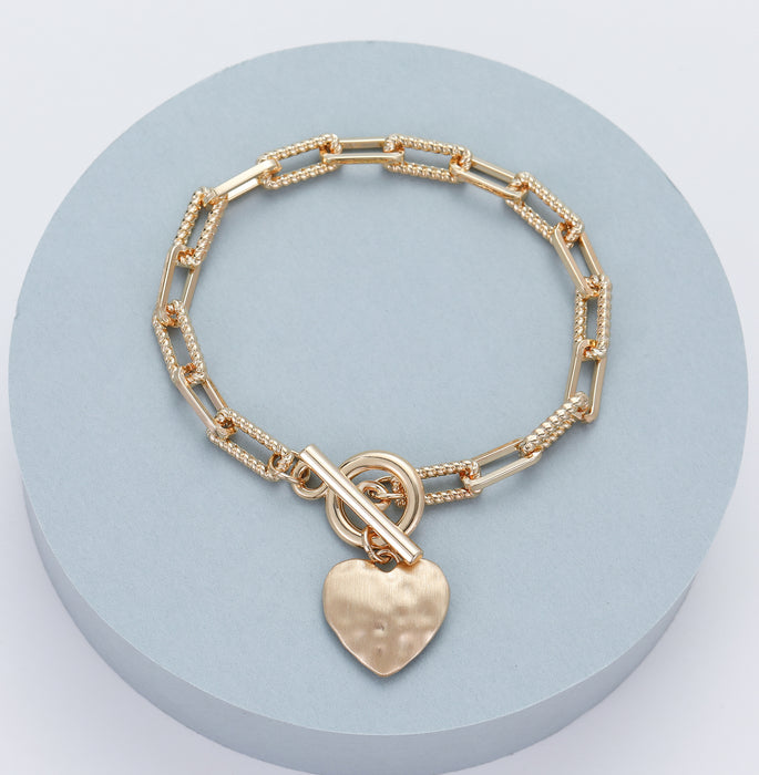 Gracee Jewellery Short Heart Gold Bracelet