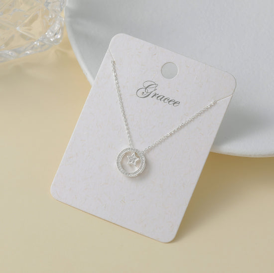 Gracee Jewellery Short Silver Hoop & Star Pendant Necklace