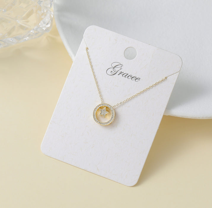 Gracee Jewellery Short Gold Hoop & Star Pendant Necklace