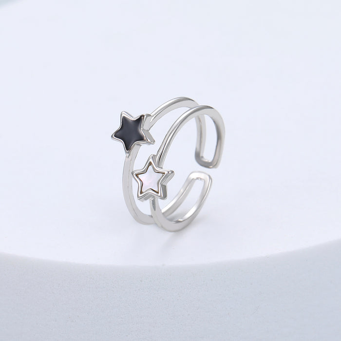 Gracee Jewellery Double Star Silver Ring