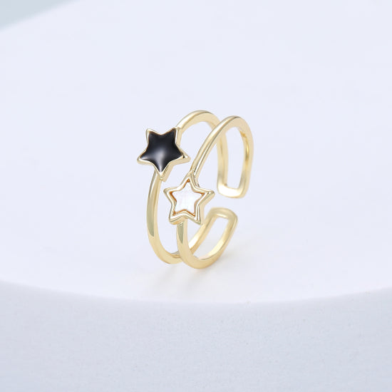 Gracee Jewellery Double Star Gold Ring