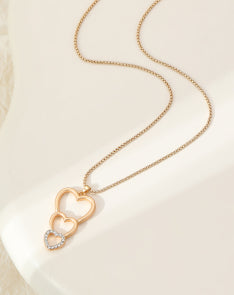 Gracee Jewellery Short Gold Hearts Necklace