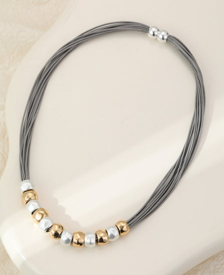 Gracee Jewellery Short Rope Silver & Gold Necklace