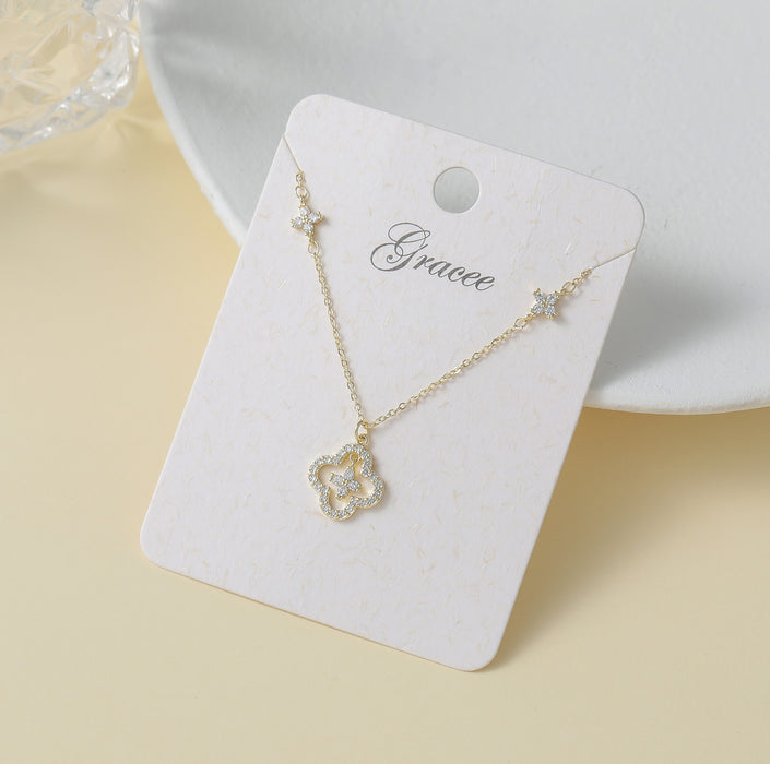 Gracee Jewellery Geometric Clover Gold Necklace