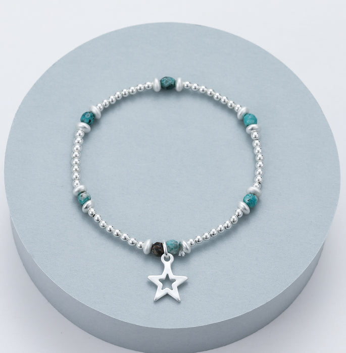 Gracee Jewellery Beaded Star Silver Bracelet