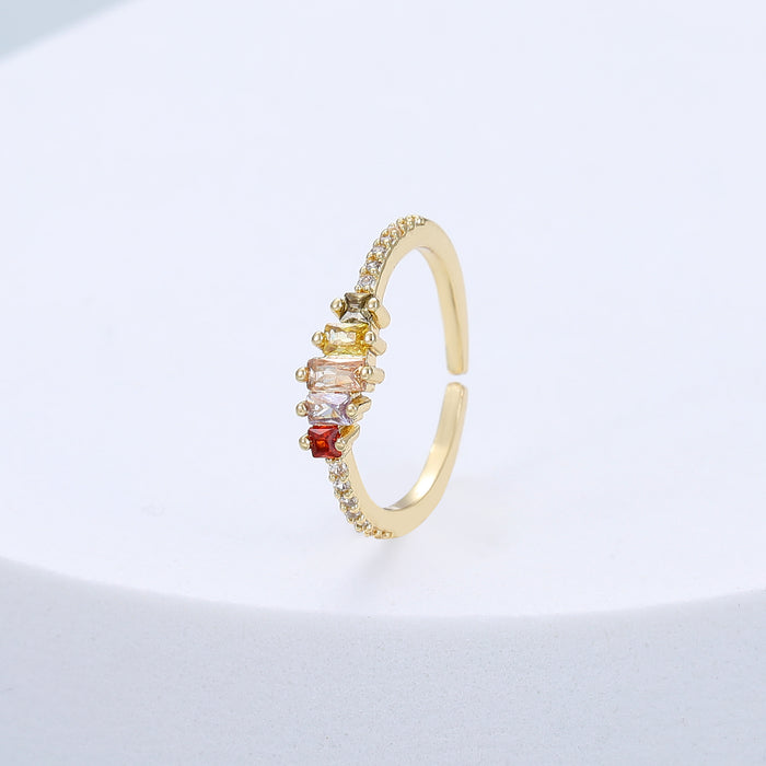 Gracee Jewellery Rainbow Crystal Gold Ring