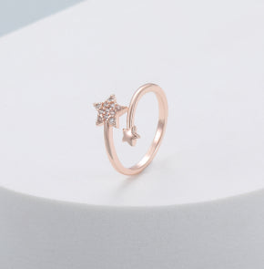 Gracee Jewellery Crystal Star Rose Gold Ring