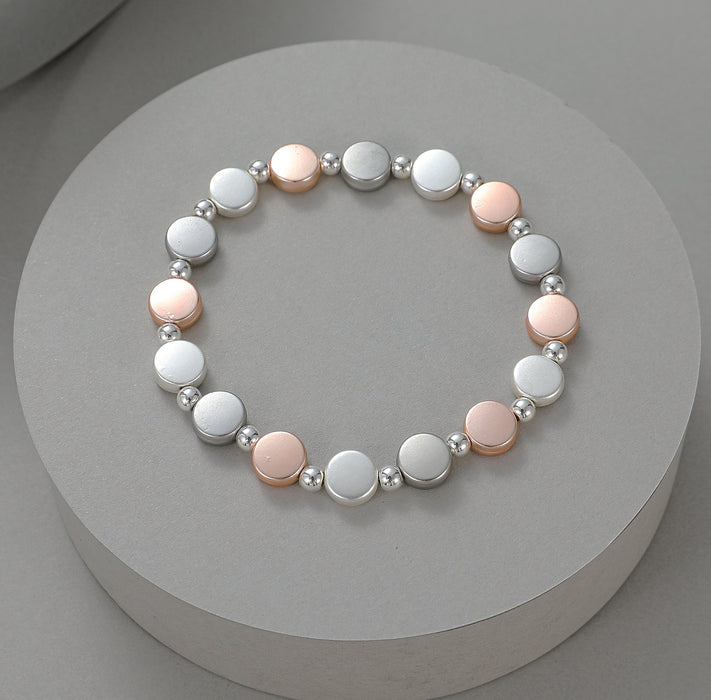 Gracee Jewellery Geometric Silver And Rose Gold Bracelet