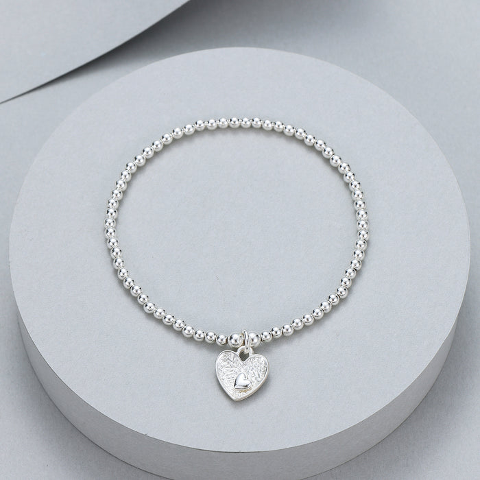 Gracee Jewellery Beaded Heart Rose Gold Bracelet