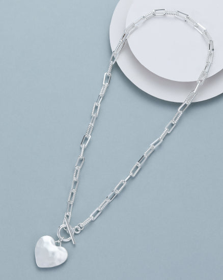 Gracee Jewellery Short Heart Silver Necklace