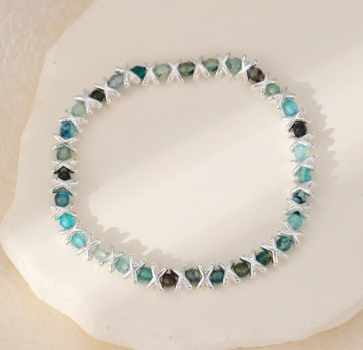 Gracee Jewellery Multicolour Stones Silver Stretch Bracelet