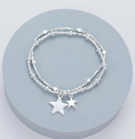 Gracee Jewellery Silver Stars Double Bracelet